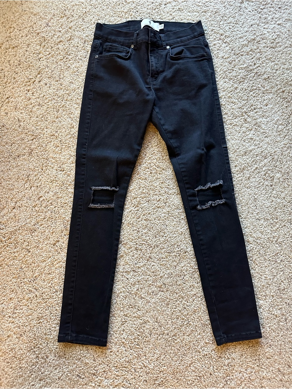 Men’s Black Distressed Skinny Jeans